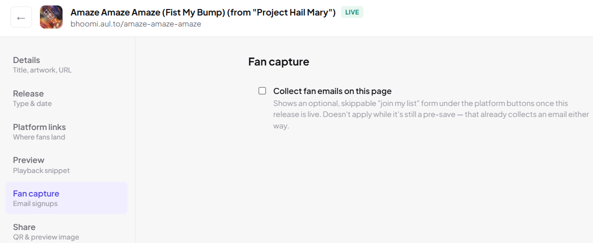 An Aulto smart link page showing platform buttons
